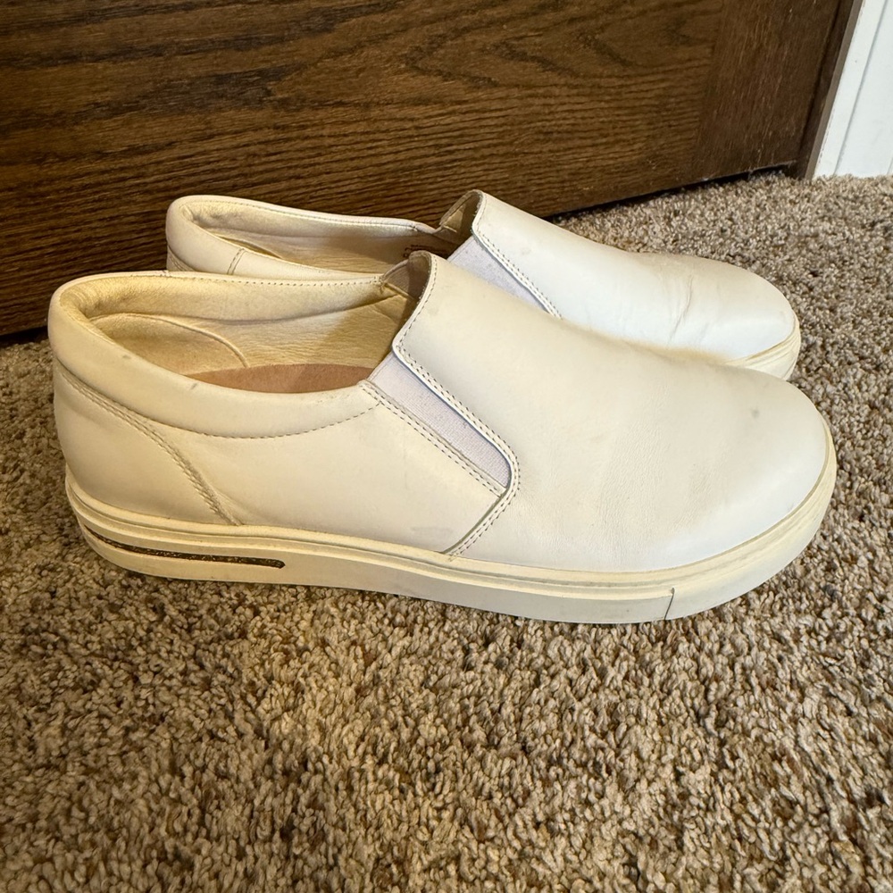 Birkenstock White Oswego Slip-On Loafers Size 41